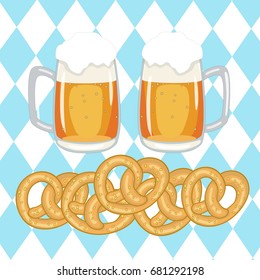 vector of Oktoberfest beer with pretzel