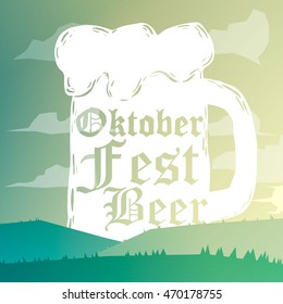 Vector oktoberfest illustration. Oktoberfest beer festival. Handdrawn oktoberfest elements