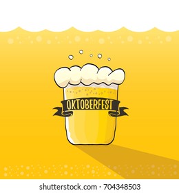 vector oktoberfest vector label on orange beer background. octoberfest vector graphic poster or banner design template