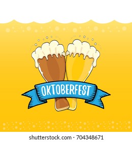 vector oktoberfest vector label on orange beer background. octoberfest vector graphic poster or banner design template