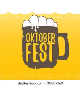 vector oktoberfest vector label on orange beer background. octoberfest vector graphic poster or banner design template