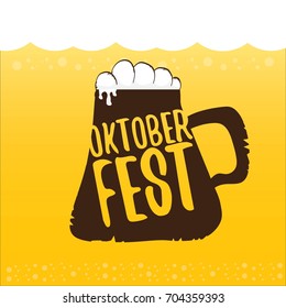 vector oktoberfest vector label on orange beer background. octoberfest vector graphic poster or banner design template