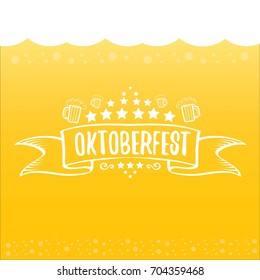 vector oktoberfest vector label on orange beer background. octoberfest vector graphic poster or banner design template