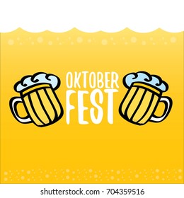 vector oktoberfest vector label on orange beer background. octoberfest vector graphic poster or banner design template