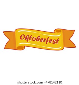 Vector Oktoberfest logo. Beer Oktoberfest German festival. Design elements for advertising and media. Flat cartoon illustration. Objects isolated on white background.