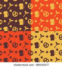 Vector Oktoberfest seamless pattern. Beer festival background