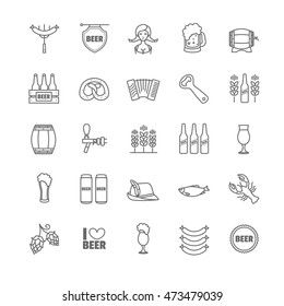 Vector Oktoberfest thin line icons for your design