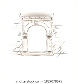 vector old arch on transparent background