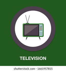 vector old broadcast television isolated icon - tv media illustration sign . watch screen sign symbol