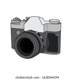 vector old camera photo illustration