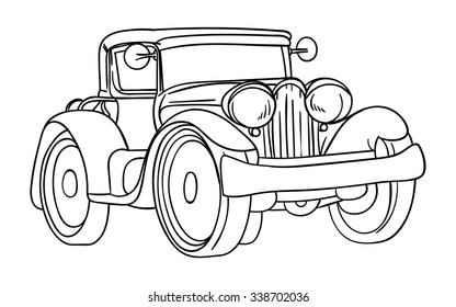 vector - old car - isolated on background