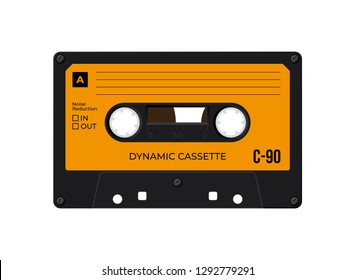 Vector old compact audio cassette