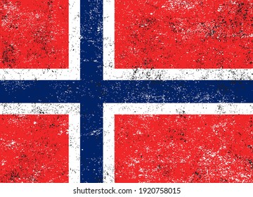 Vector old dirty flag of Norway.