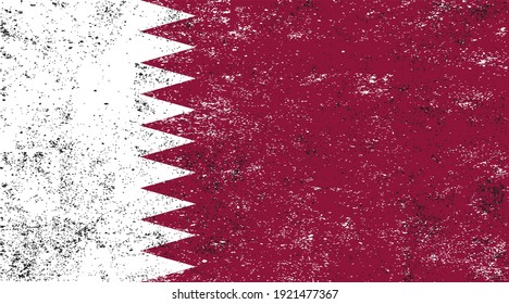 Vector old dirty flag of Qatar.
