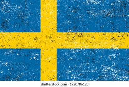 Vector old dirty flag of Sweden.