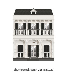 Vector del edificio de la antigua casa de estilo francés