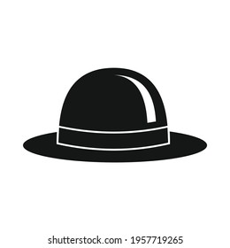 Vector old hat black simple icon isolated on white