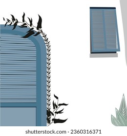 vector old house window for background