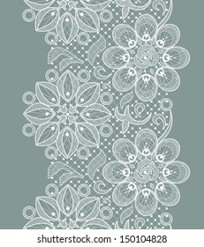 Vector Old Lace Seamless Pattern, ornamental flowers