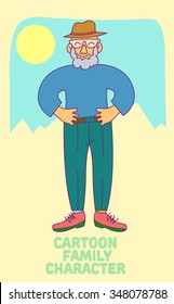 Vector Old Man Cartoon Character