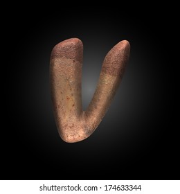Vector old metal letter