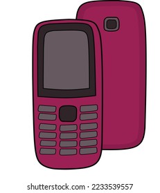 Vector Old Mobile Phone Illustration