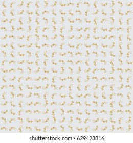 Vector old moroccan, arabian and turkish ornaments. Seamless golden vintage pattern on gray background.