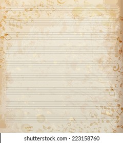 Vector old page with a music camp