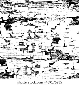 Vector old painted wood seamless texture. Abstract grunge black and white vintage background. Trendy monochrome print design.