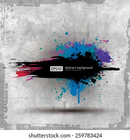 Vector Old Paper Ink Splat Colourful Banner