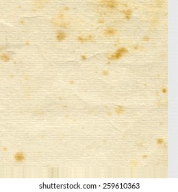 Vector  old paper with stain. Vintage background. Texture. Eps 10 vector file. 