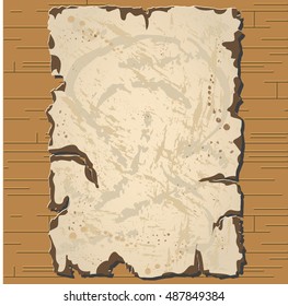 Vector old parchament. Brown background.