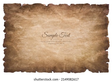 Vector old parchment paper sheet vintage aged or texture isolated on white background.