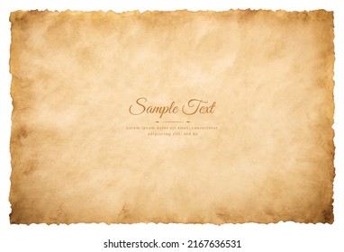 Vector old parchment paper sheet vintage aged or texture isolated on white background. - Shutterstock ID 2167636531