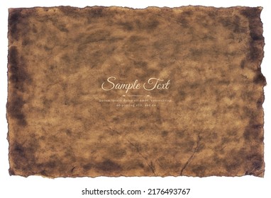 Vector old parchment paper sheet vintage aged or texture isolated on white background.