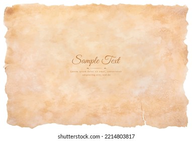 Vector old parchment paper sheet vintage aged or texture isolated on white background.