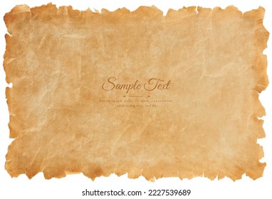 Vector old parchment paper sheet vintage aged or texture isolated on white background.