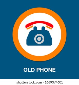 vector old phone illustration. communication icon