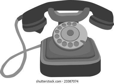 vector - old phone isolated on white background