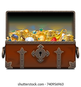 Vector Old Pirate Forged Chest with Gold