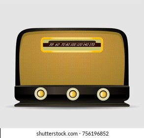 Vector old radio icon. Retro symbol design.