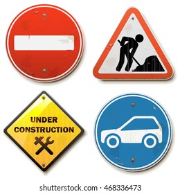 Vector Old Road Signs