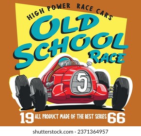 vector old school race car illustration