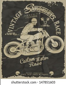 vector old school race poster.