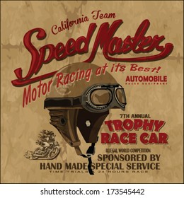 vector old school race poster