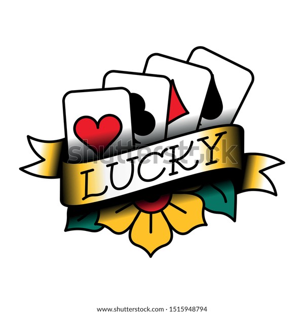 Vector Old School Style Lucky Tattoo Stock Vector Royalty Free