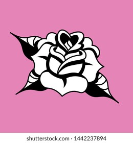 Vector Old School Style Tattoo Rose Design