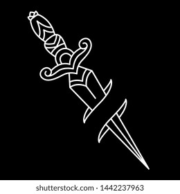 Vector Old School Style Tattoo Knife Design
