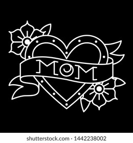 Vector Old School Style Tattoo Heart Design