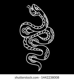 Vector Old School Style Tattoo Snake Design